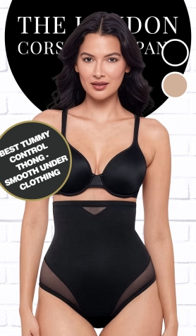 Miraclesuit M2778 High Waist Tummy Control Thong - Black