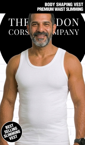 Mens Slimming M9228 Mens Waist Slimming & Shaping Vest - White