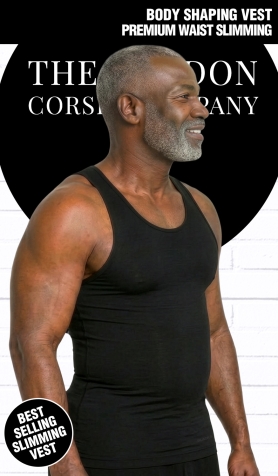 Mens Shapewear M9228B Mens Shapewear Slimming Vest - Black