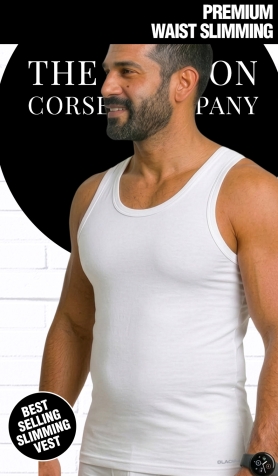 Mens Slimming M9228 Mens Premium Slimming Vest - White
