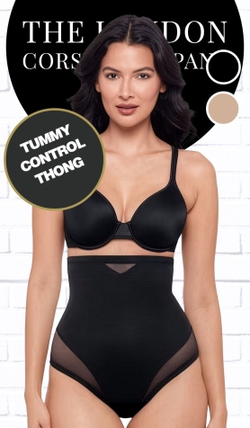 Miraclesuit M2778 High Waist Tummy Control Thong - Black