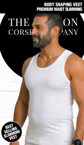 Mens Slimming M9228 Mens Shapewear Slimming Vest - White