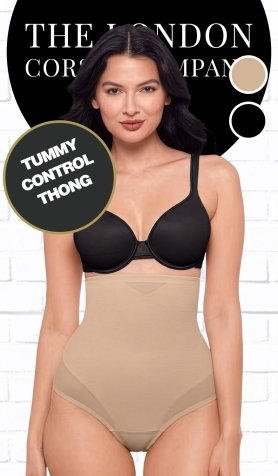 Miraclesuit M2778B High Waist Tummy Control Thong - Beige