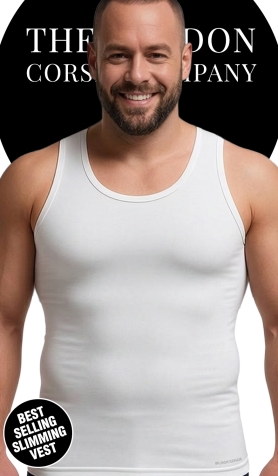 Mens Slimming M9228 Mens Firm Slimming Vest - White