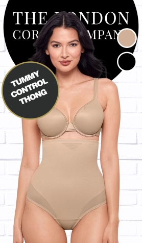 Miraclesuit M2778B High Waist Tummy Control Thong - Beige