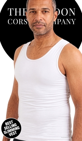 Mens Slimming M9228 Mens Firm Slimming Vest - White