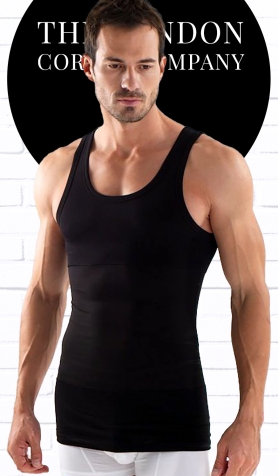 Men's Tummy Compression Vest - Black 