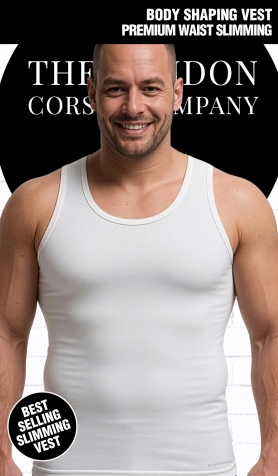 Mens Slimming M9228 Mens Premium Slimming Vest - White