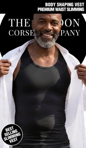 Mens Slimming M9228B Mens Waist Slimming & Shaping Vest - Black