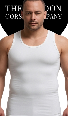 Mens Slimming M9228 Mens Waist Slimming & Shaping Vest - White