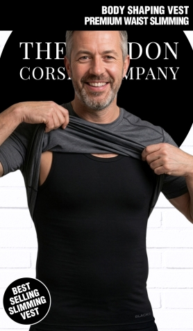 Mens Shapewear Slimming Vest - Black