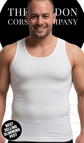 Mens Slimming M9228 Mens Firm Slimming Vest - White