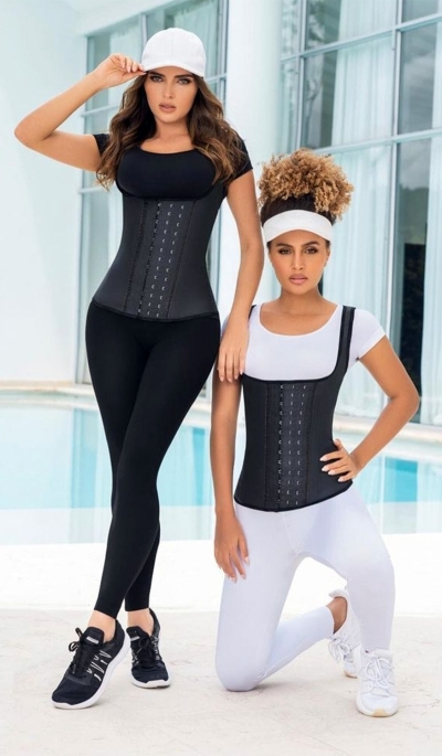 Chaleco Waist Training Latex Vest- 3 rows of hooks Classic  Waist training  corsets Toronto, Butt Lifters, Thermal Latex Body
